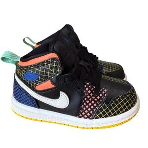 Air Jordan 1 Mid MMD (TD) Multi Grid Toddler Size 6 Nike Sneakers
